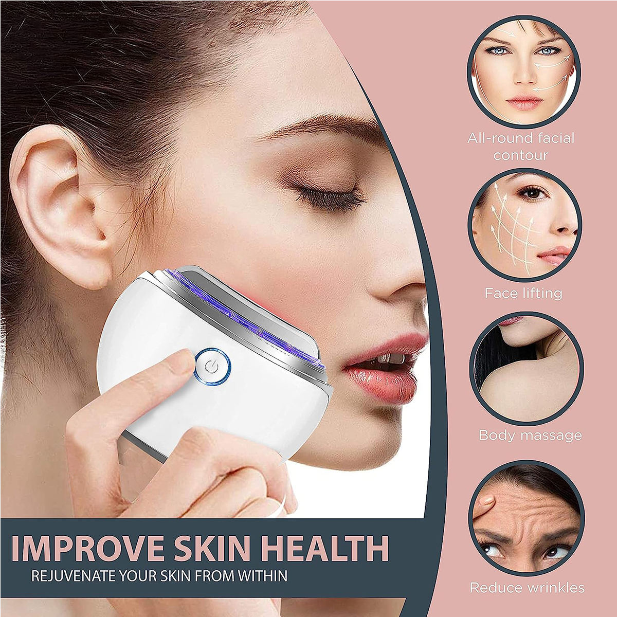 Face Massage 3 Color Guasha Massage Tool Face & Neck Lifting Massager Ems Wrinkle Remover With Home