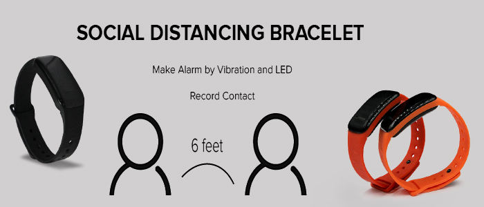 Meeblue smart Bluetooth bracelet wristband alarm distance bracelet with touch button and LED