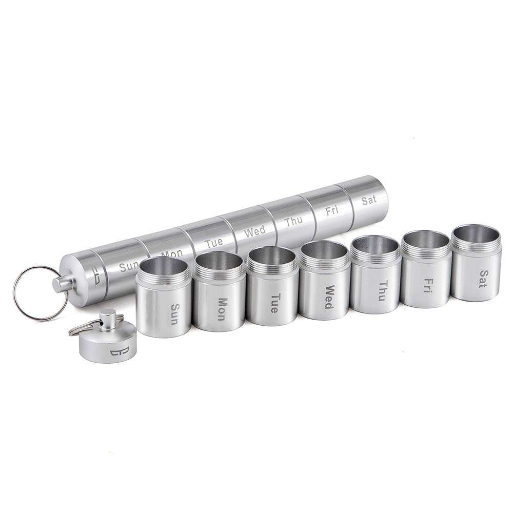 Multifunction Metal Aluminum alloy Pill Bottle Organizer Travel Pill Box Case