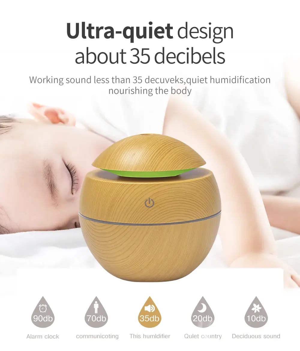 Aromatherapy Essential Oil Aroma Diffuser Electric Ultrasonic Cool Mist Atomizer USB Smart Wood Air Humidifier