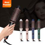 Hair Straightener Ceramic Hot Air Comb Curler Brush Electric Heated Hair Blow Dryer Brush