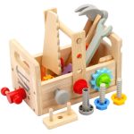 Motor Development Activity Play Accessories Set Wooden Screws Nuts Construction Toy for Kids