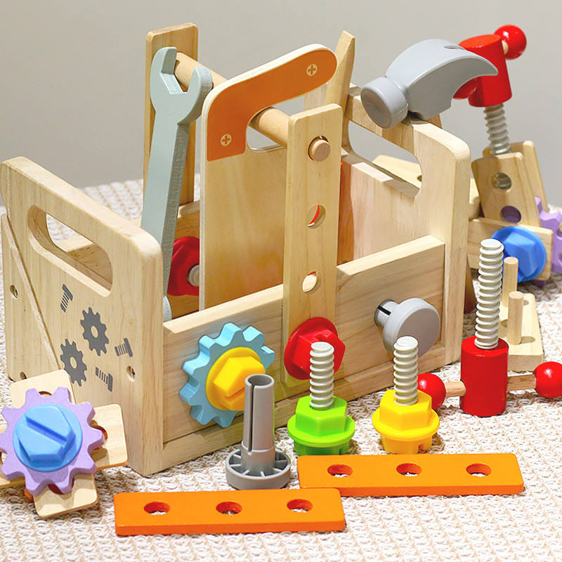 Motor Development Activity Play Accessories Set Wooden Screws Nuts Construction Toy for Kids