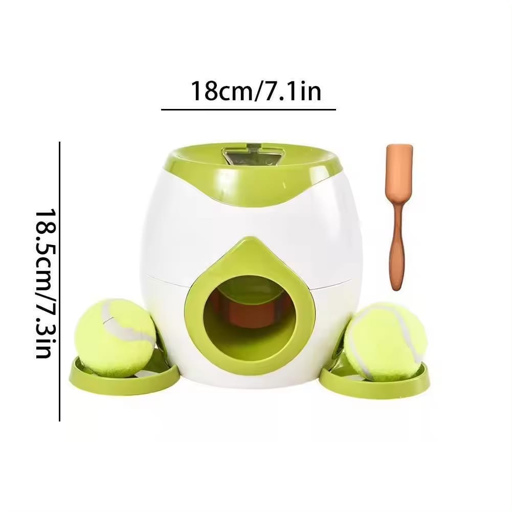 Automatic Throw Leak Food Feeder Treat Dispenser Dogs Training Tennis Ball Thrower