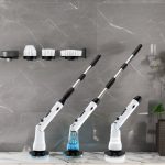 Electric Handheld Cordless Floor Cleaning Brush Spin Scrubber for Kitchen and Bathroom Use