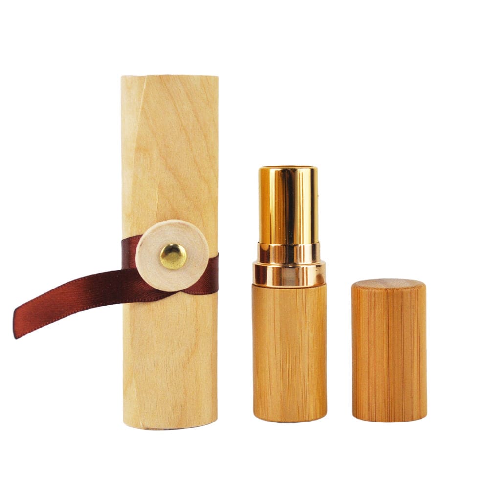 Eco-friendly Wooden Bamboo Lipbalm Container Natural Bamboo Lip Balm Tube