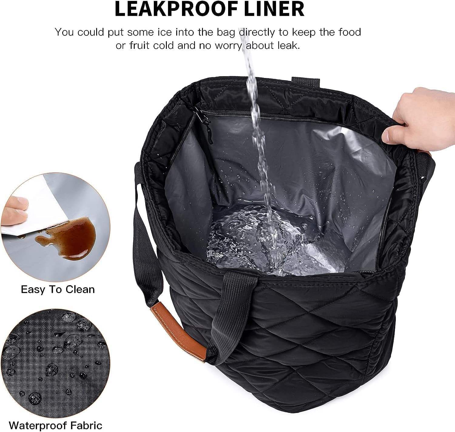 Large Leakproof Lunch Cooler Bag Reusable Thermal Insulated Cooler Tote Bag for Women