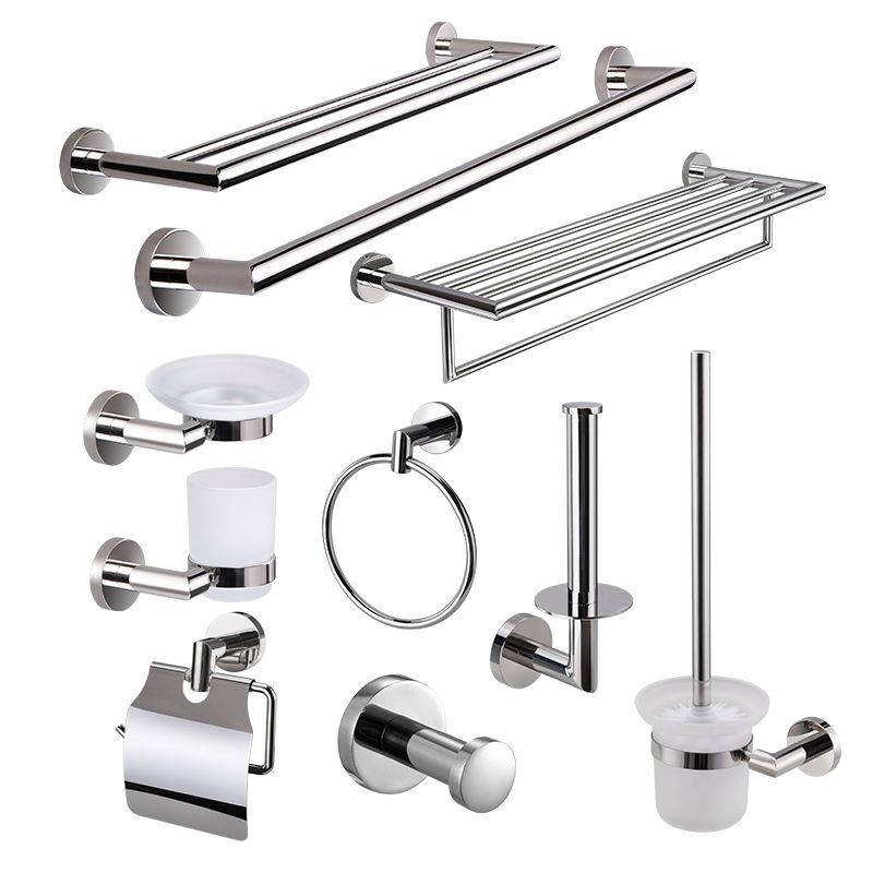 Modern Design Chrome finished Six Pieces Stainless Steel Hardware Accessory Set For Bathroom