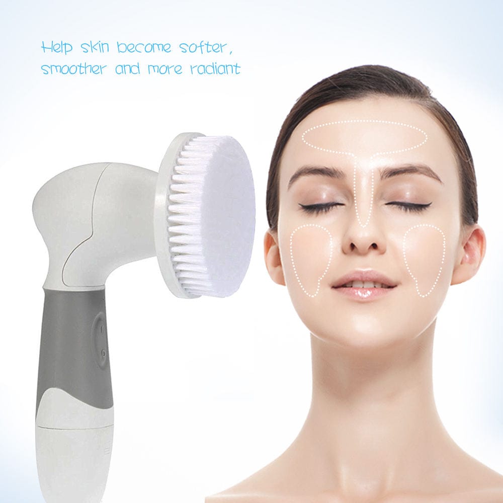 4 In 1 Electric Face Cleansing Brush Facial Cleansing Skin Scrubber Body Washing Brush For Face Body Exfoliating Cleaning Device