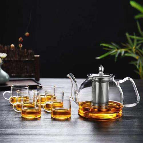 Glass Teapot with Removable Infuser Stovetop Safe Tea Kettle Blooming and Loose Leaf Tea Maker