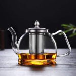 Glass Teapot with Removable Infuser Stovetop Safe Tea Kettle Blooming and Loose Leaf Tea Maker