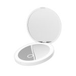 Travel Smart Rechargeable Makeup Mirror Custom Logo Portable Pocket Mirror With light