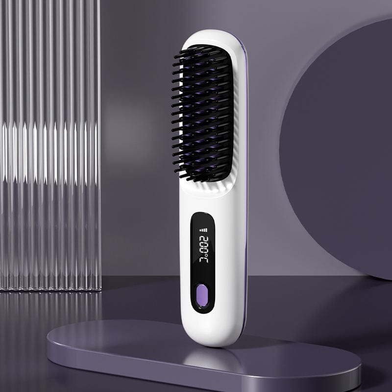 Straightening Travel-Friendly Charges Easily Gentle HairPortable Wireless Electric Hair Brush Straight Comb for Home Anion Hair Straightening Travel-Friendly Charges Easily Gentle Hair