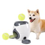 Dog Training Toys Tennis Ball Thrower Machine Interactive Automatic Dog Ball Launcher With Food Dispenser For Dogs