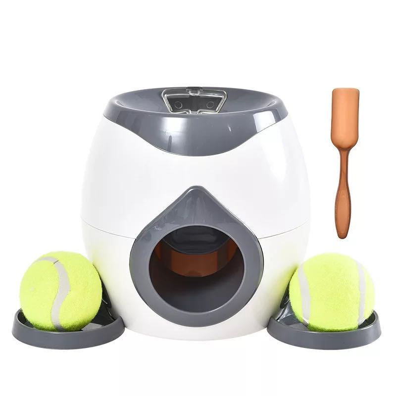 Dog Training Toys Tennis Ball Thrower Machine Interactive Automatic Dog Ball Launcher With Food Dispenser For Dogs