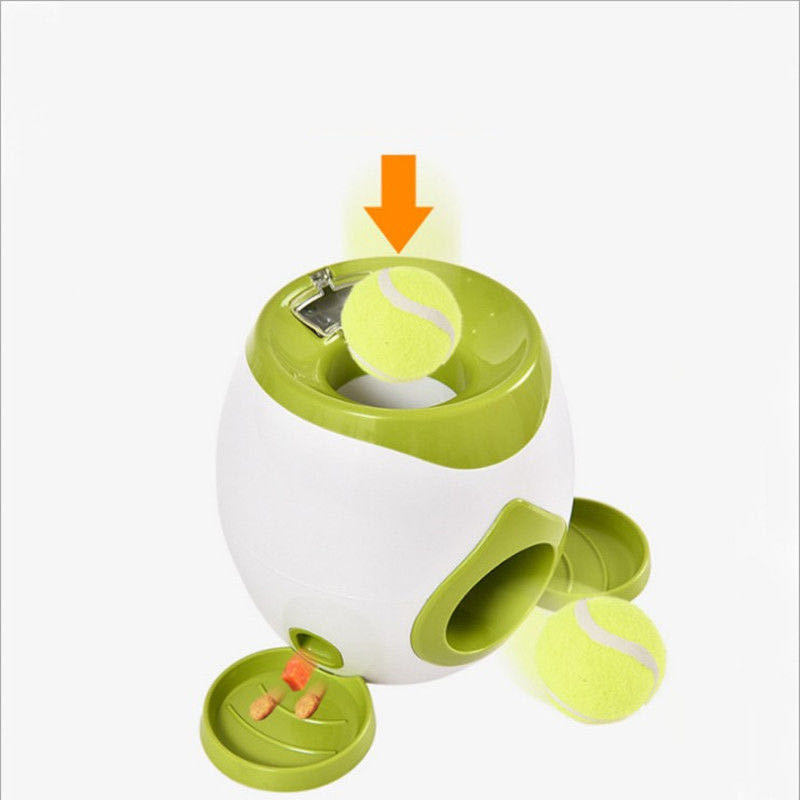 Dog Training Toys Tennis Ball Thrower Machine Interactive Automatic Dog Ball Launcher With Food Dispenser For Dogs