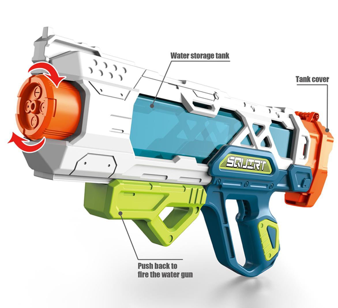 Rapid-Refill Water Gun Perfect Outdoor Fun for Kids Quick and Easy Refill Pistol Style Toy