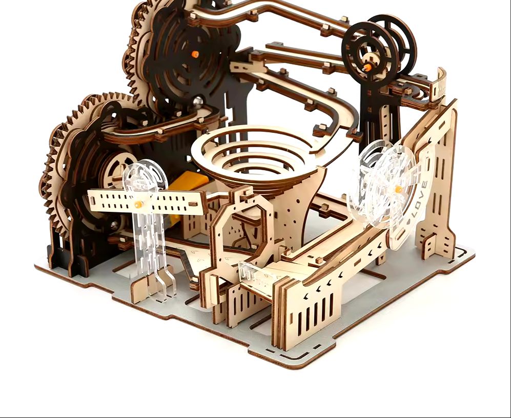 Handmade Assemble Toys Marble Run Jigsaw 3D Diy Wooden Puzzle For Adults