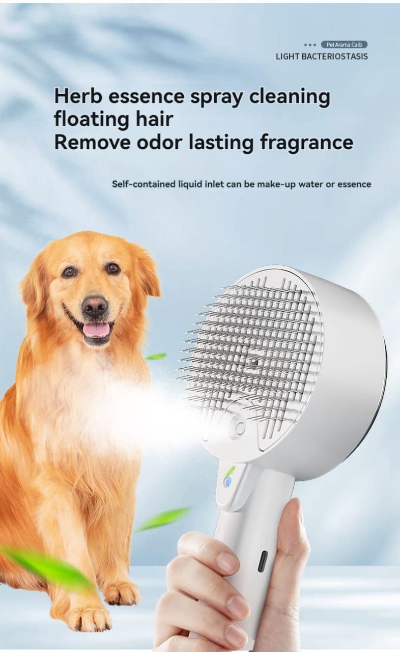 Pet Massage Cleaning Water Spray Hair Removal Steam Brush For Cats