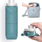 Silicone Foldable Travel Water Bottle Cup for Gym Camping Hiking Travel Sports Lightweight Durable