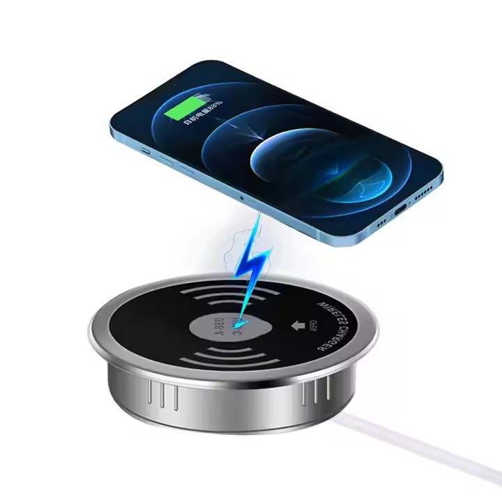 Wireless Charger with USB 15w Desktop Embedded Fast Wireless Charging Socket