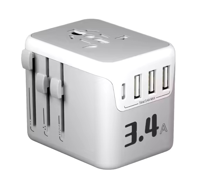 travel adapters plug with 3A+1C to UK,EU,AU,US Plug for phone