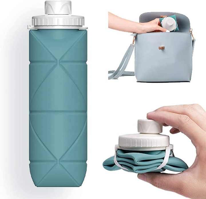 Silicone Foldable Travel Water Bottle Cup for Gym Camping Hiking Travel Sports Lightweight Durable