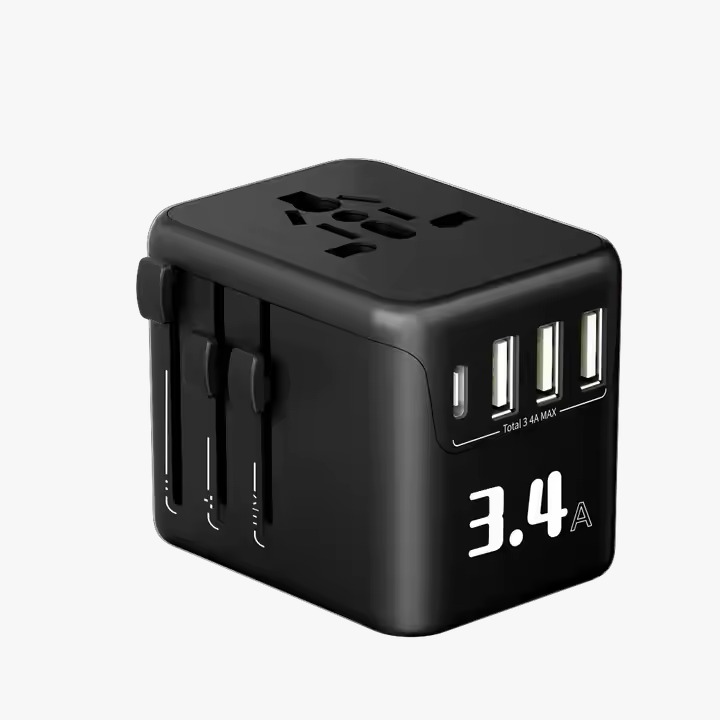 travel adapters plug with 3A+1C to UK,EU,AU,US Plug for phone