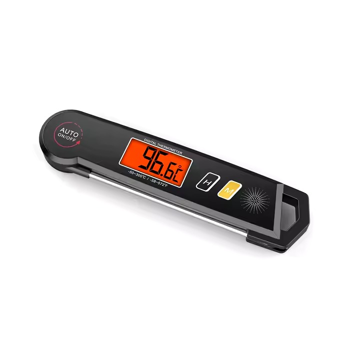 LCD Backlight Display Waterproof Stainless Steel Foldable Digital Meat Thermometer