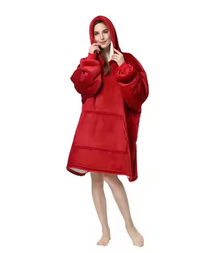 Winter sleepwear warm hooded blanket wearable blanket