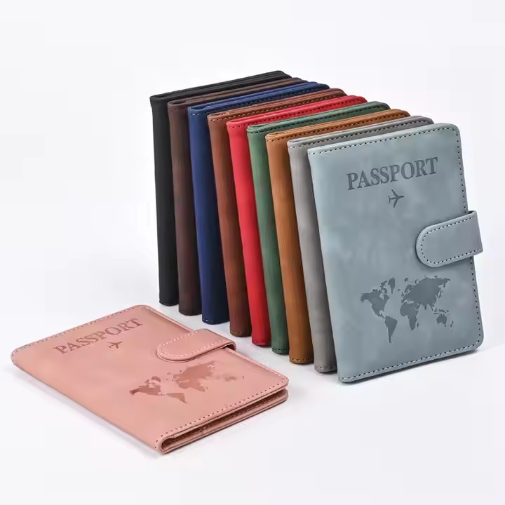 Family Thin Passport Holder Custom Leather Passport Protector Card