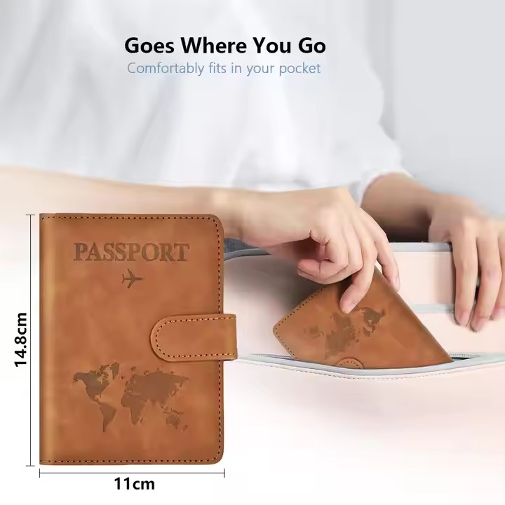 Family Thin Passport Holder Custom Leather Passport Protector Card