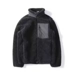 Winter Outdoor Jacket Embroidery Sherpa Polar Fleece Jacket With Zip Pocket