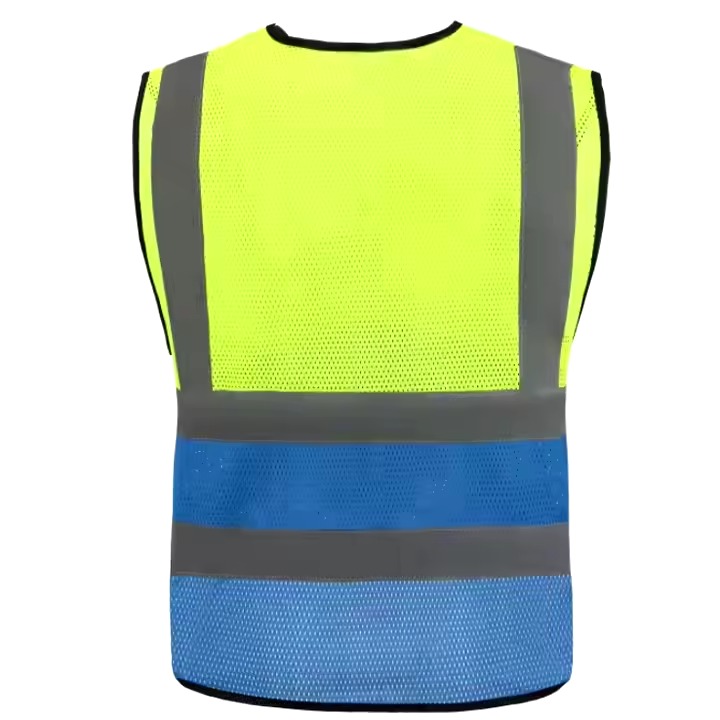 mens high quality jacket blue reflective vest long sleeve green safety high vest