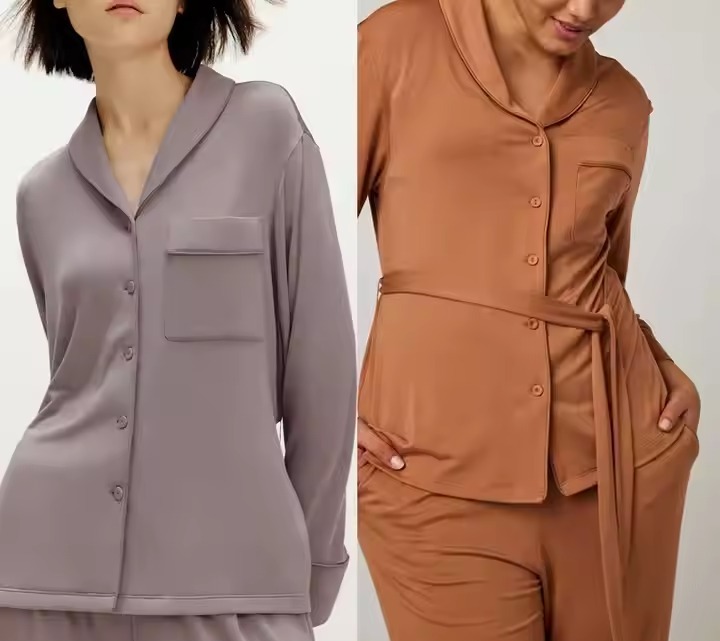 comfortable waistband pajamas shirt two-piece set sleepwear lounge wear