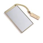 Compact Mirror Gold Plating Hand Mirror Pocket Size Mirror With Pendant