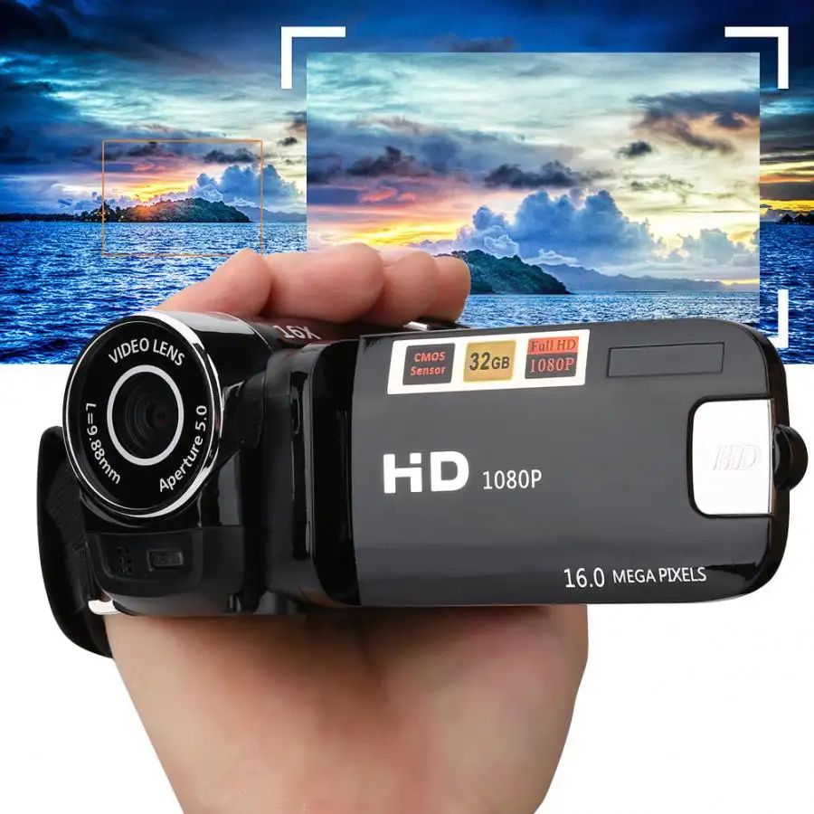 Full HD 16 Million Pixel DV Camcorder Digital Video Camera Screen 16X Night Shoot Zoom Vlog Camera With Digital Zoom