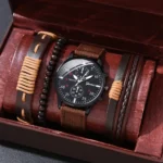 Men Sports Man Business Luxury Watches Set Leather Bracelet Men Quartz Wristwatch Casual Clock Fashion Jewelry Sets