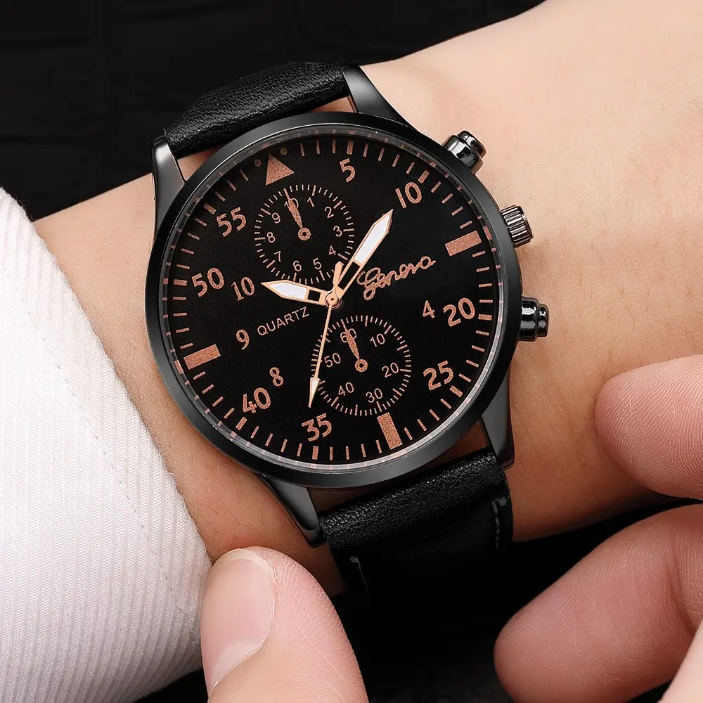 Men Sports Man Business Luxury Watches Set Leather Bracelet Men Quartz Wristwatch Casual Clock Fashion Jewelry Sets