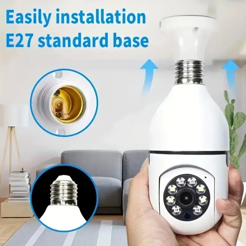 E27 night vision wireless light bulb camera 360 cctv hidden 5G /2.4G wi fi mini ip security digital camera