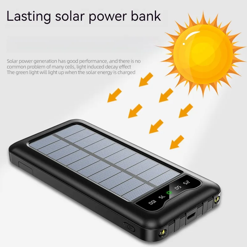 Solar Powerbank 20000mAh Charger Power Bank 10000mAh Flash Light Solar Power Banks Charger With Stand