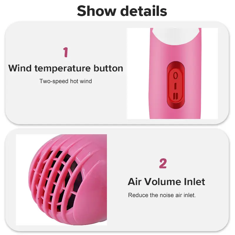 Professional Hot Air Negative Ion Hair Care Quick Drying Concentrated Air Nozzle Folding Hair Dryer For Home