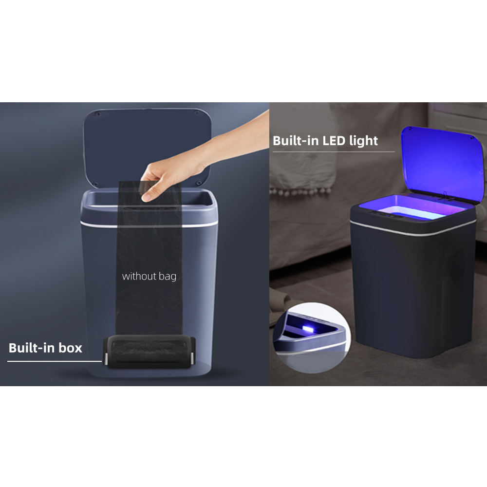 Modern Touchless Induction Garbage Can with Lid Smart Sensor Trash Can, Kitchen Accessories Plastic Automatic Trash Bins