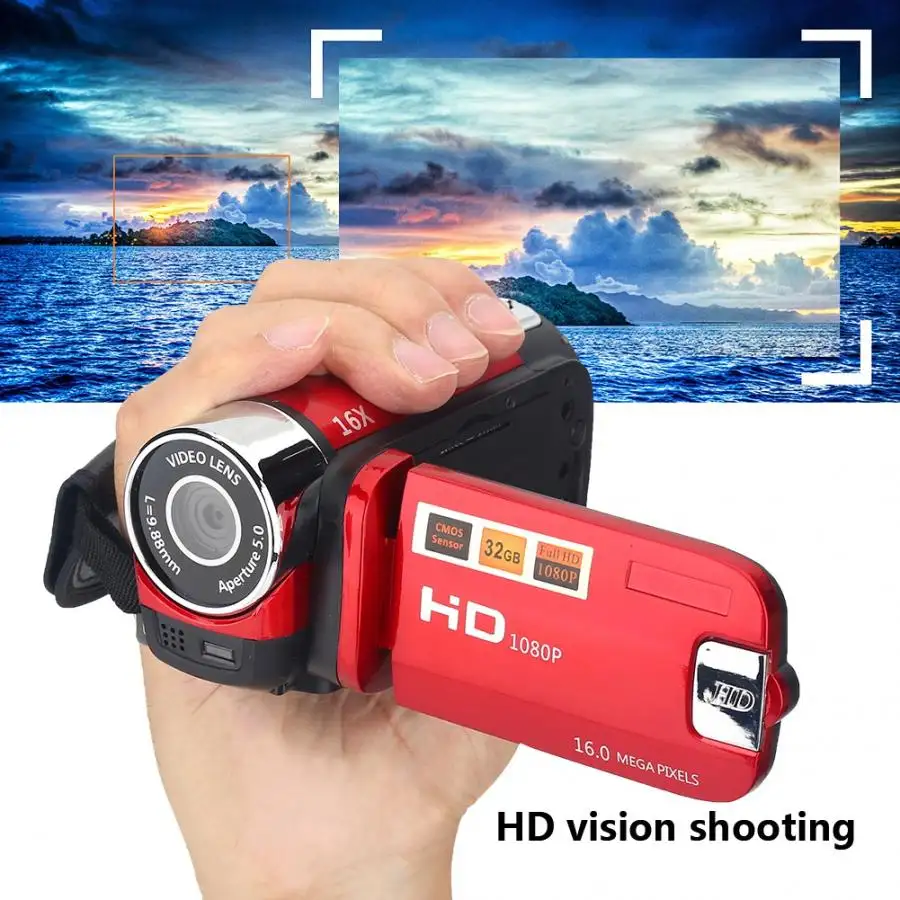 Full HD 16 Million Pixel DV Camcorder Digital Video Camera Screen 16X Night Shoot Zoom Vlog Camera With Digital Zoom