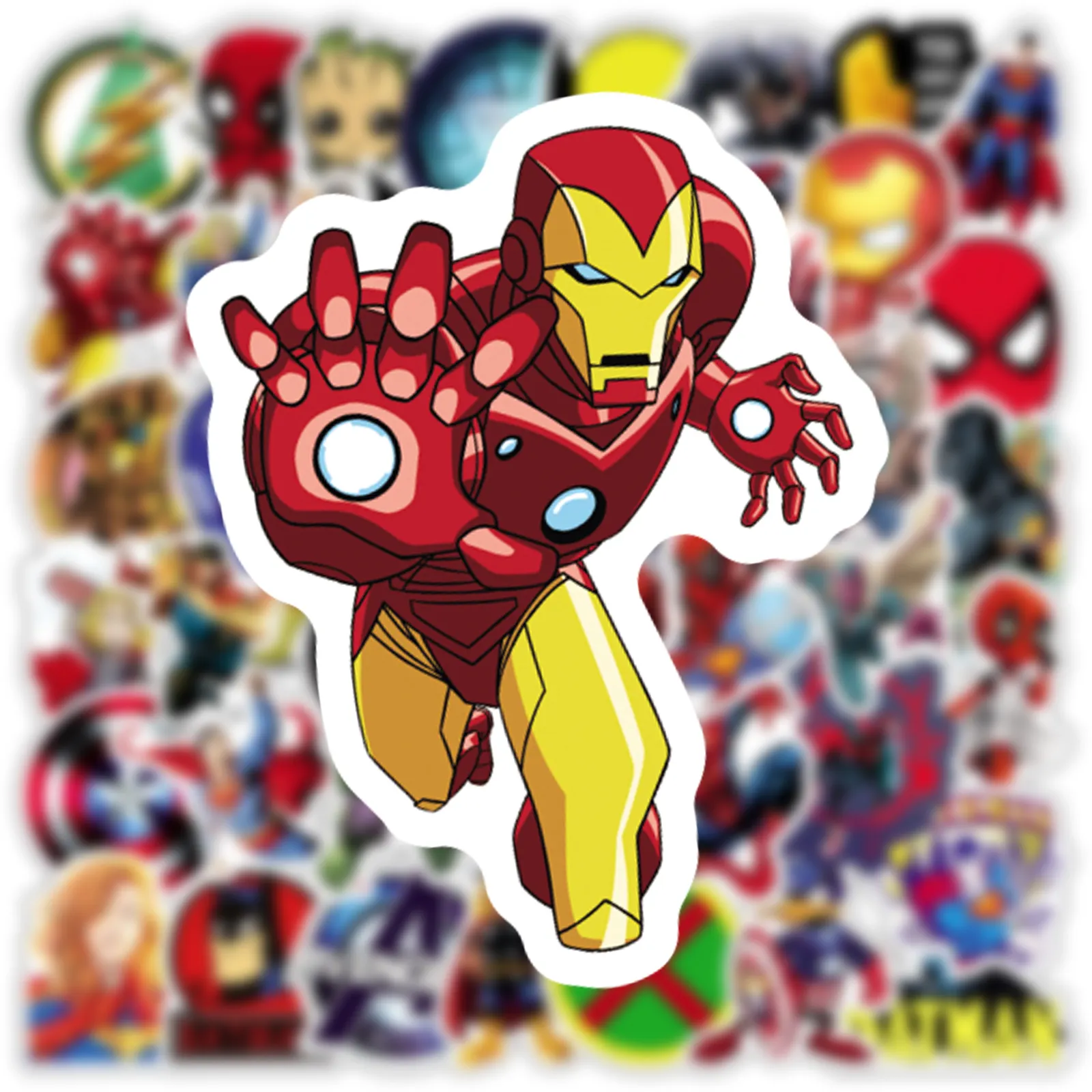 50Pcs New Marvel Heroes Role Decorative Sticker,Skateboard Luggage Guitar Scrapbook Art Vinyl Sticker