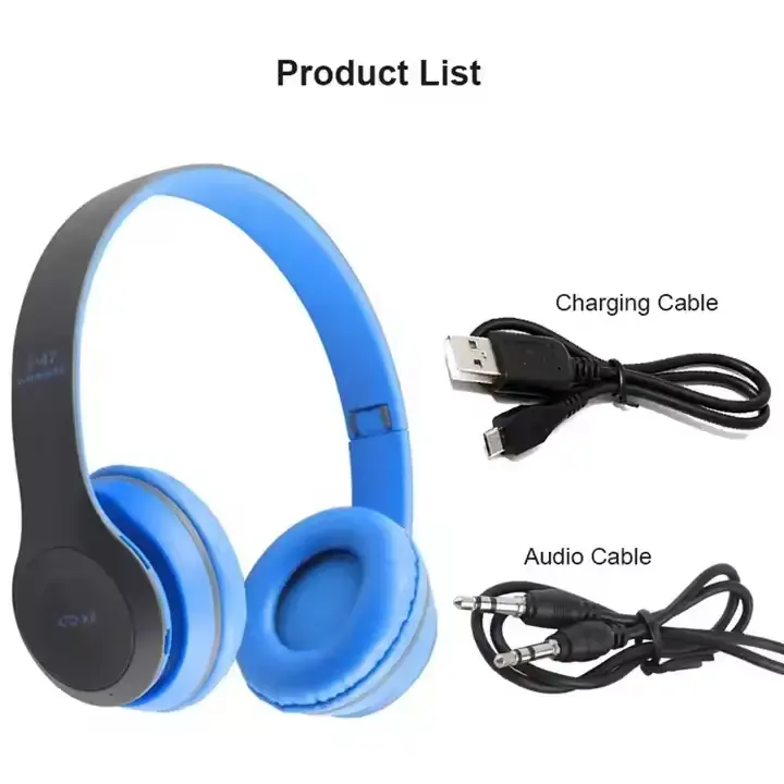 Over Ear P47 High Quality Stereo P47 Wireless Headphone BT Gaming Headset Ear mobile phone computer audifonos AUX line TF card