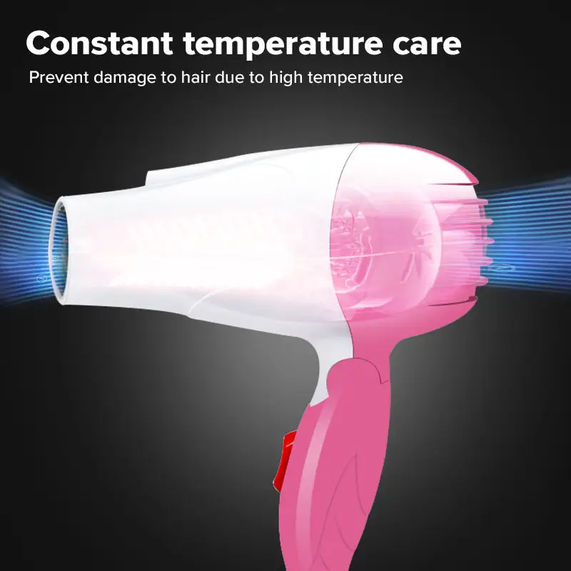 Professional Hot Air Negative Ion Hair Care Quick Drying Concentrated Air Nozzle Folding Hair Dryer For Home