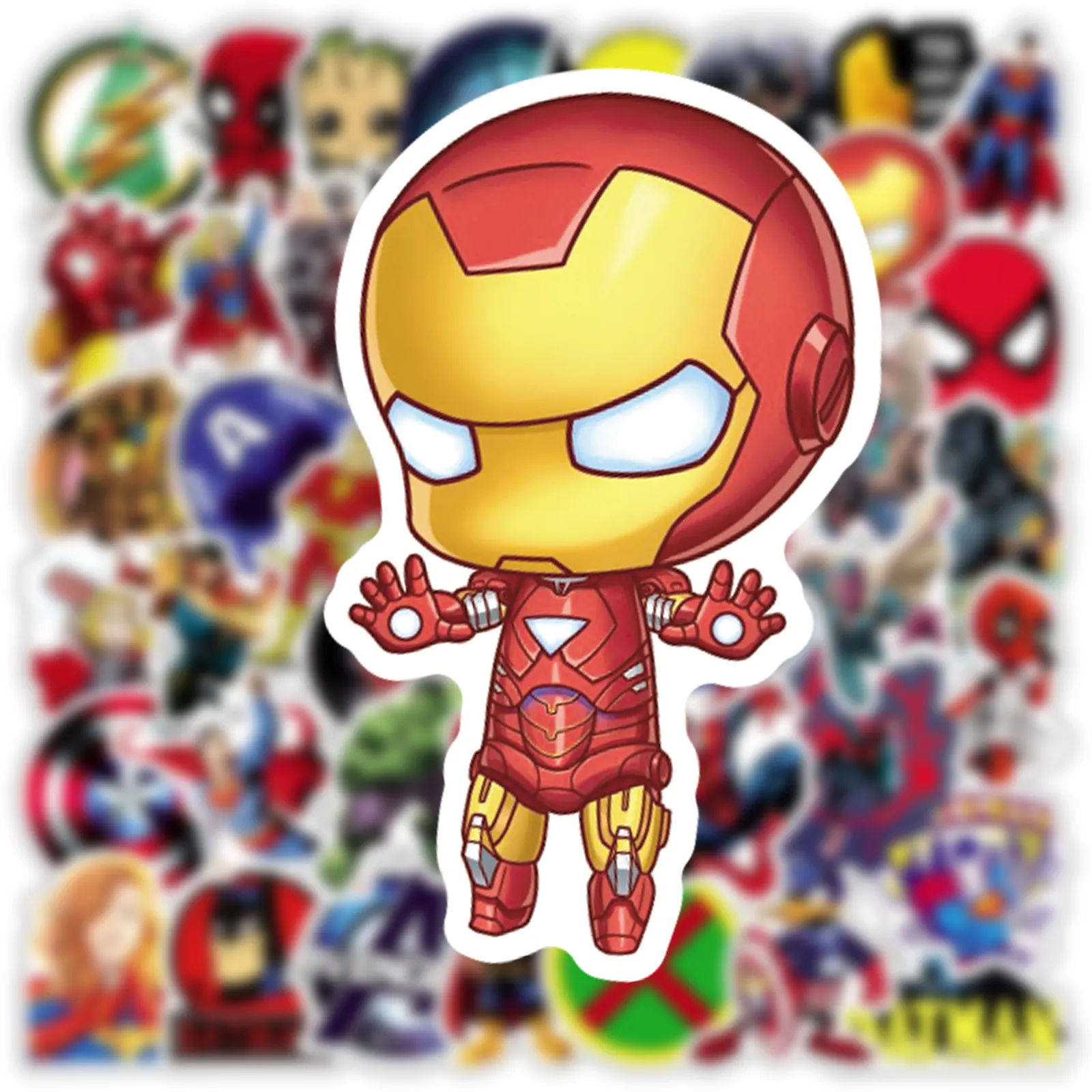 50Pcs New Marvel Heroes Role Decorative Sticker,Skateboard Luggage Guitar Scrapbook Art Vinyl Sticker