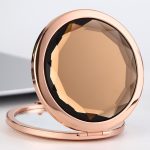 Push button silver /gold color compact mirror sublimation pocket mirror