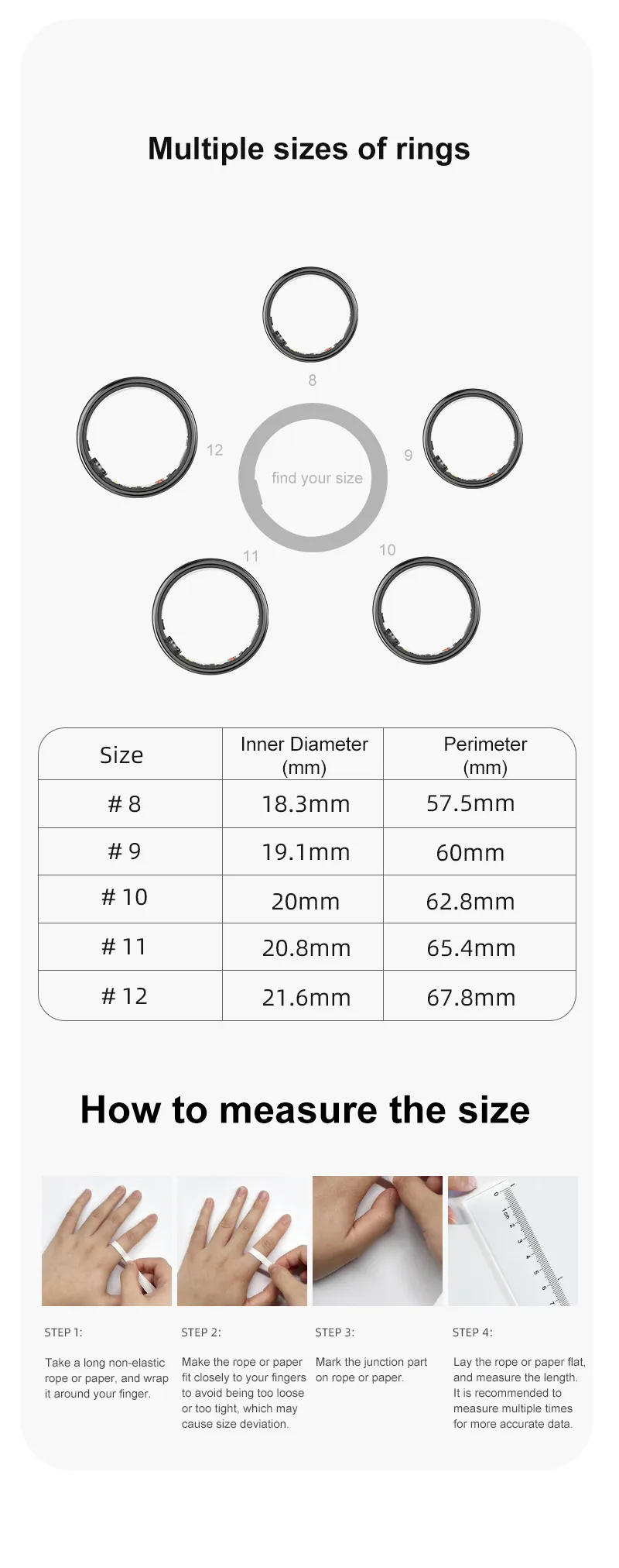 Trend Health Ring R06 Heart Rate Blood Oxygen Long Battery Life 5ATM Waterproof Finger Fitness Tracker Men Sports R06 Smart Ring